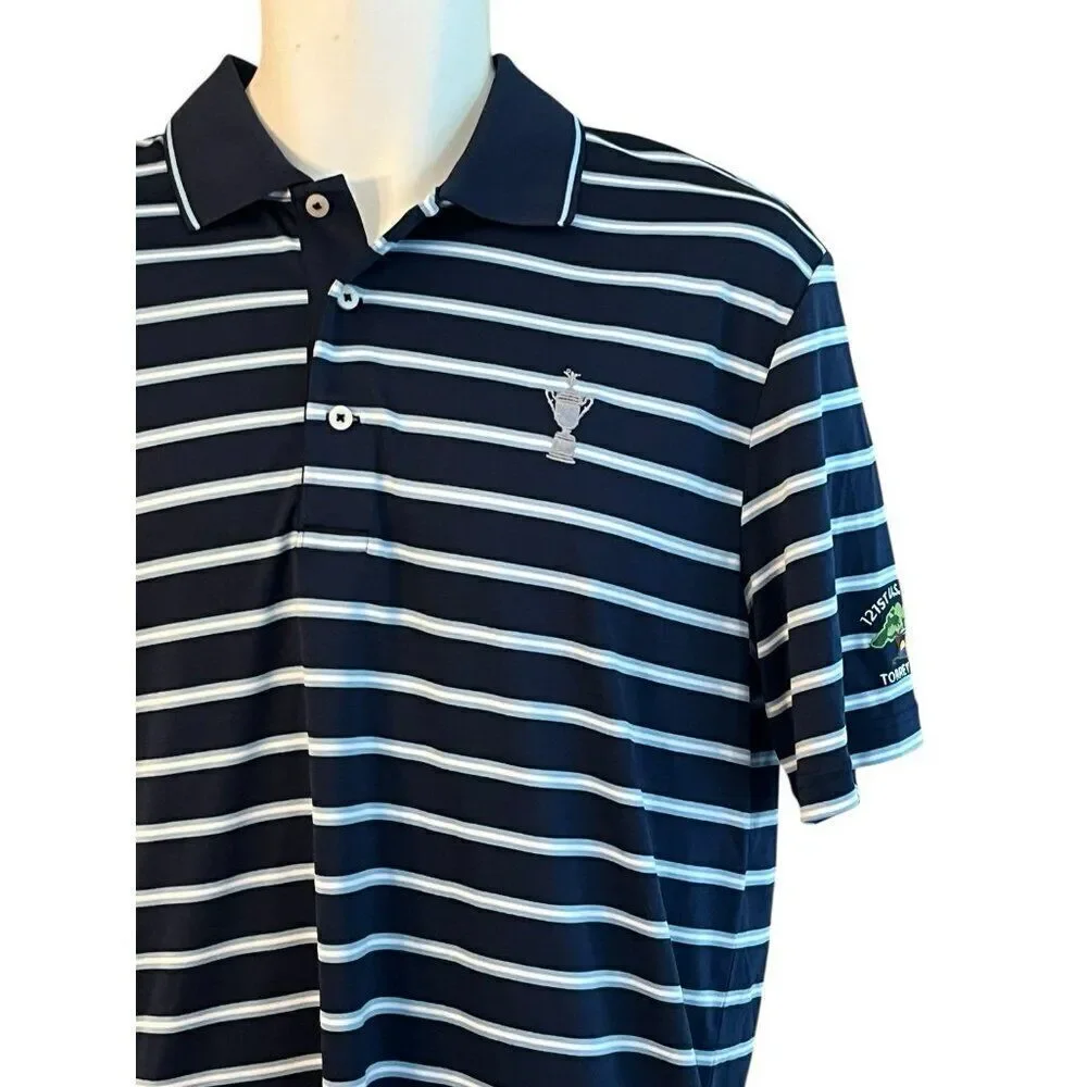 Ralph Lauren US Open 121ST Torrey Pines Medium Striped Polo Golf Shirt Trophy